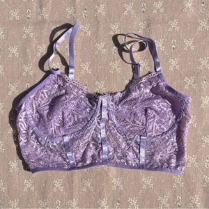 SOLD Shein Lavender Lace See-through Bustier Bralette Size Small